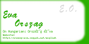 eva orszag business card